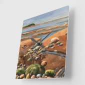 Horloge Carrée Tides Out plage en bord de mer (Angle)