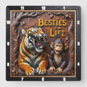 Horloge Carrée Tiger Monkey Tree Friends (Recto)