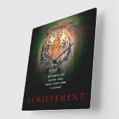 Horloge Carrée Tiger Motivation Réussite (Angle)
