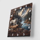 Horloge Carrée Tigers majestueux du Bengale dans le paysage monta (Angle)