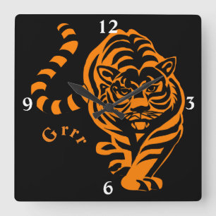Horloge Carrée Tigre