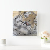 Horloge Carrée Tigre endormi (Maison)