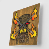 Horloge Carrée Tiki Kustom (Angle)