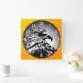 Horloge Carrée Time and illustrated art on your wall. (Maison)