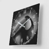 Horloge Carrée Time and illustrated art on your wall. (Angle)