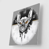 Horloge Carrée Time and illustrated art on your wall. (Angle)