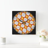 Horloge Carrée Time and illustrated art on your wall. (Maison)