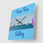 Horloge Carrée Time For Sailing (Angle)