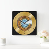 Horloge Carrée Time Machine Clock ~ Blazar Galaxy ~ Vortex ~ (Maison)