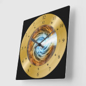 Horloge Carrée Time Machine Clock ~ Blazar Galaxy ~ Vortex ~ (Angle)