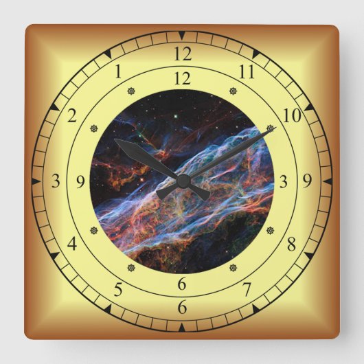 Horloge Carrée Time Machine ~ Veil Nebula ~ Time Portal ~ (Recto)