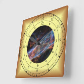 Horloge Carrée Time Machine ~ Veil Nebula ~ Time Portal ~ (Angle)