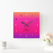 Horloge Carrée Time to Shine – Bold Sunset Gradient (Maison)
