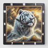 Horloge Carrée Timepiece de Stormy Ocean Tiger (Recto)