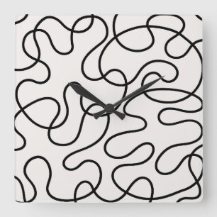 Horloge Carrée Tissage de ligne minimaliste