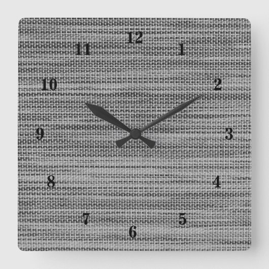 Horloge Carrée Tissu gris en tissu 2 (Recto)