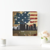 Horloge Carrée TN American Cities CityScape Clock (Maison)