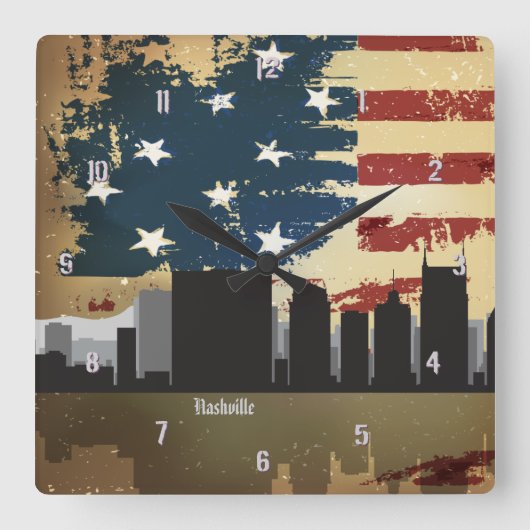 Horloge Carrée TN American Cities CityScape Clock (Recto)