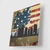 Horloge Carrée TN American Cities CityScape Clock (Angle)