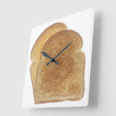 Horloge Carrée Toast de Breakfast (Angle)