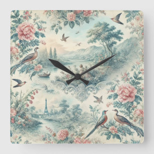 Horloge Carrée toile française vintage