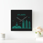 Horloge Carrée Toits d'Atlanta (Maison)