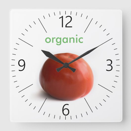 Horloge Carrée Tomate mûre (Recto)