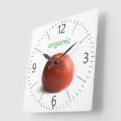 Horloge Carrée Tomate mûre (Angle)