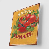 HORLOGE CARRÉE TOMATOES CHATOUILLERS CANNINGS SAUCE TOMATO (Angle)