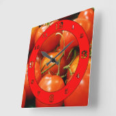 Horloge Carrée Tomatoes On Vine Numbered (Angle)