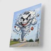 Horloge Carrée Tornade (Angle)