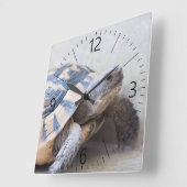 Horloge Carrée Tortue (Angle)