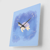 Horloge Carrée Tortue dans l'eau (Angle)