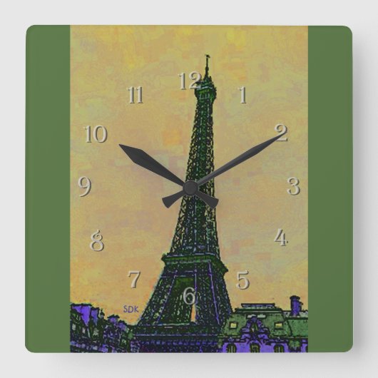 Horloge Carrée Tour Eiffel (Recto)