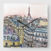 Tour Eiffel et Paris d'aquarelle des destinations