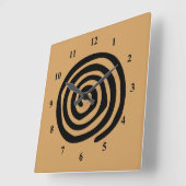 Horloge Carrée Tourbillon tribal noir en spirale (Angle)