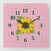 Horloge Carrée Tournesol (Recto)