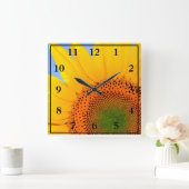 Horloge Carrée Tournesol (Maison)