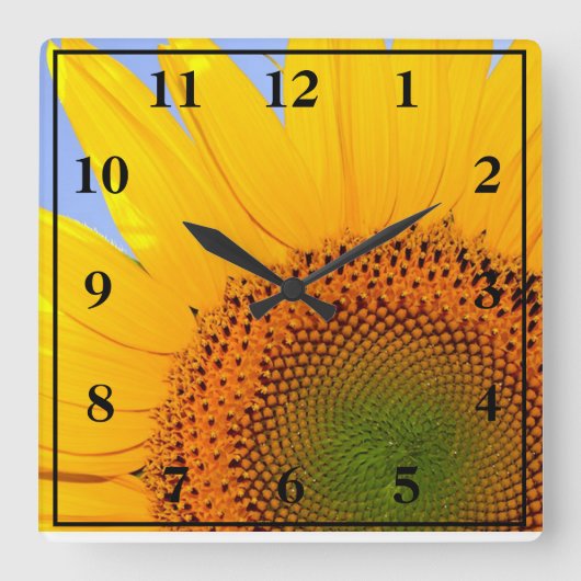 Horloge Carrée Tournesol (Recto)