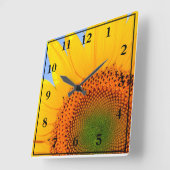 Horloge Carrée Tournesol (Angle)