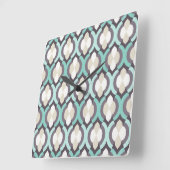 Horloge Carrée Tourquoise Moroccan Pattern (Angle)