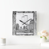 Horloge Carrée Tours jumelles (Maison)