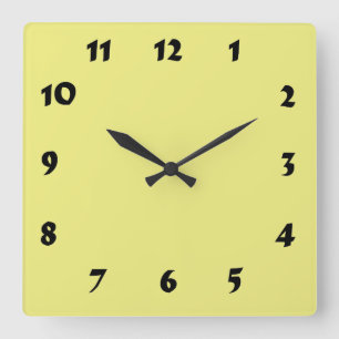 Horloge Carrée Tourterelle Yellow Clock