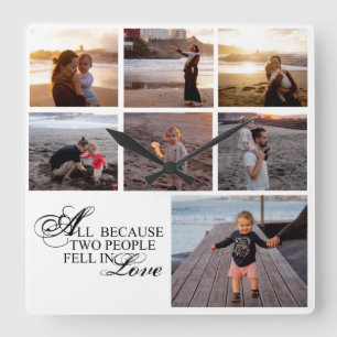 Horloge Carrée Tout Ça Parce Que Deux Personnes Sont Tombées Amou