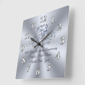 Horloge Carrée Toute année Cadeaux personnalisés Mariage diamant  (Angle)