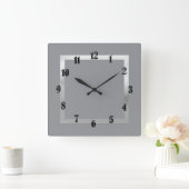 Horloge Carrée Toute couleur avec bordure en argent (Maison)
