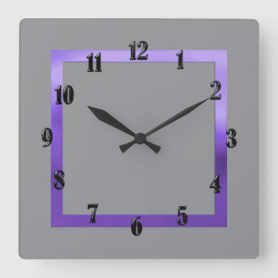 Horloge Carrée Toute couleur avec bordure violette
