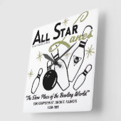 Horloge Carrée Toutes les Star Lanes, Skokie, Illinois (Angle)