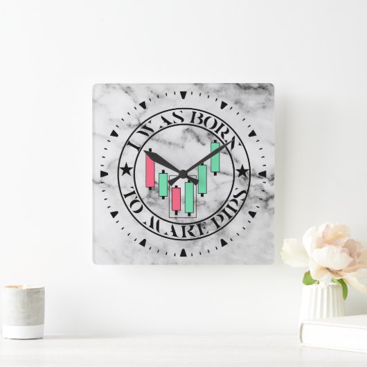 Horloge Carrée Trade Design | Bullish pattern | Marble (Maison)