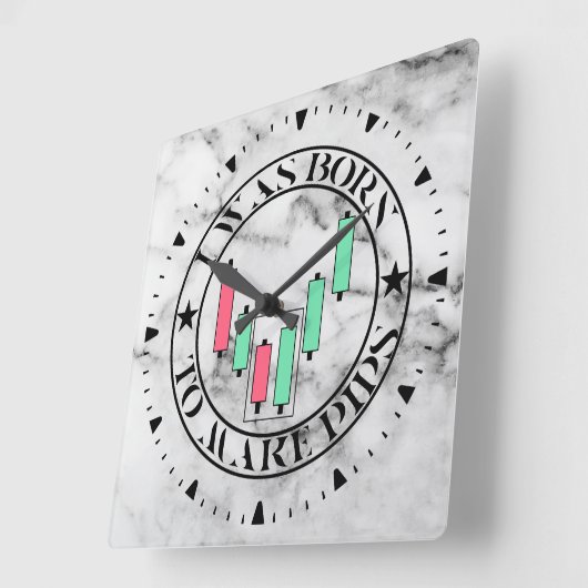 Horloge Carrée Trade Design | Bullish pattern | Marble (Angle)